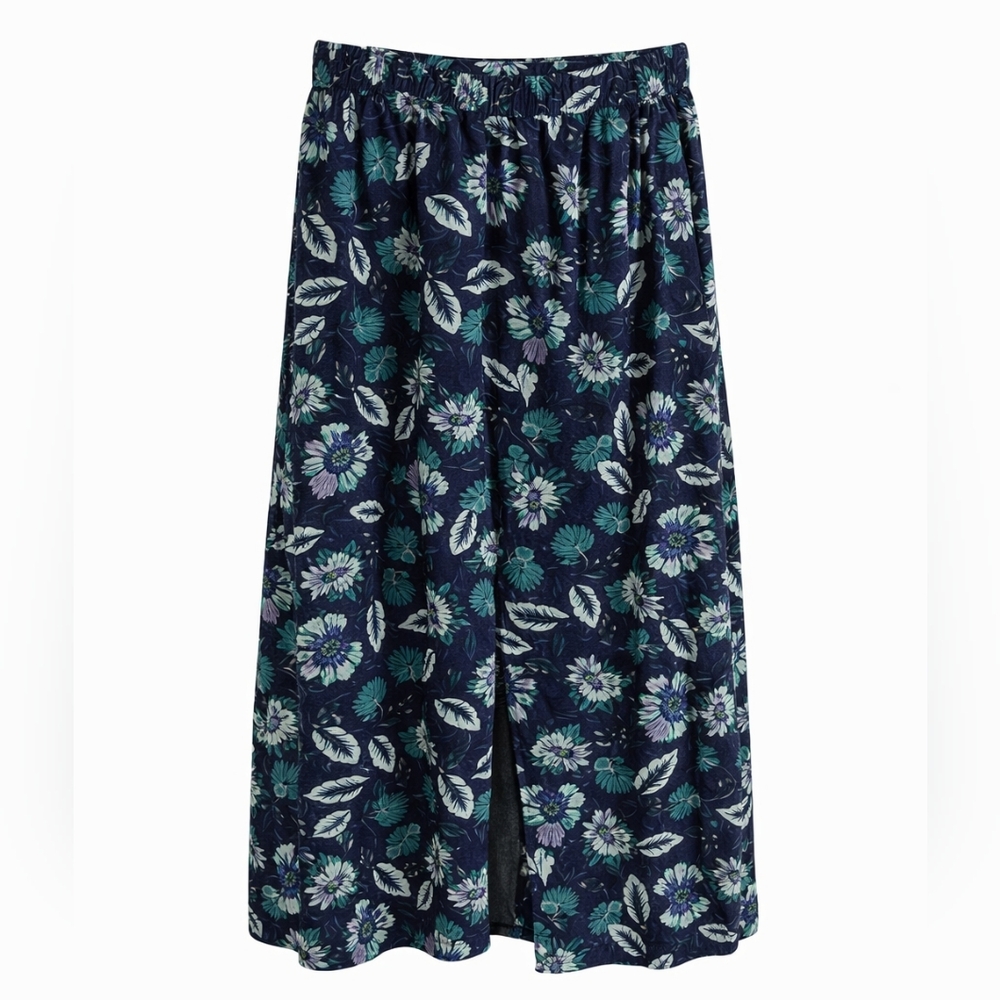 💙 LOFT Floral Button-Front Midi Skirt | Size MP (Petite Medium)